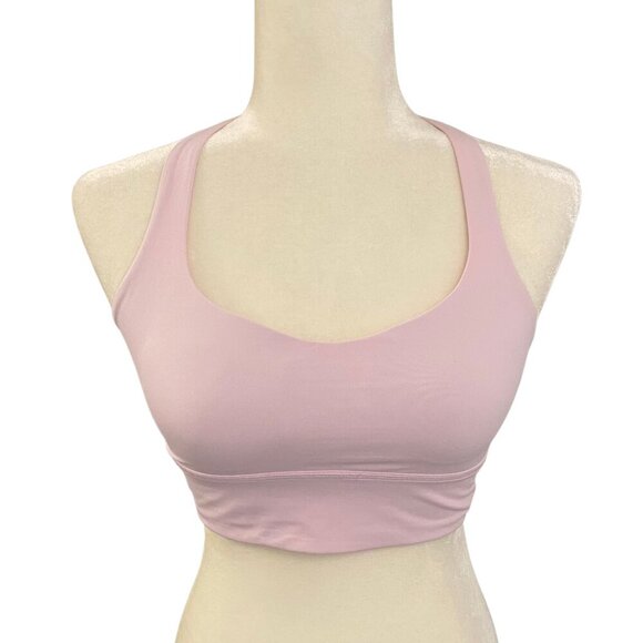 Lululemon Free to Be Wild Longline Bra Strappy Back Flush Pink Sz 6 W2BHSS - Picture 2 of 6